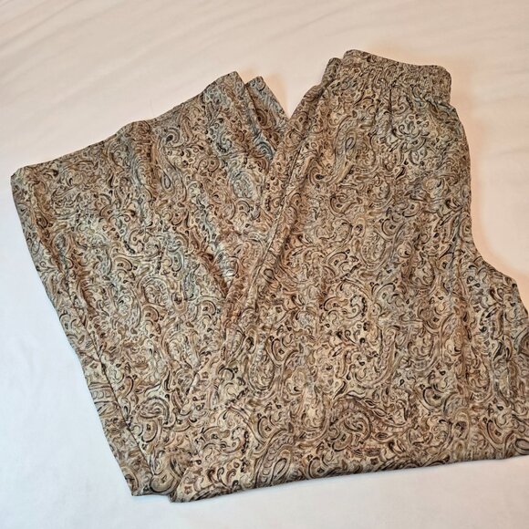 PHILOSOPHY  Wide Leg Pull On Elastic Waist Pants Sz:  XS/TP Green/Gray/Silver - Picture 2 of 7